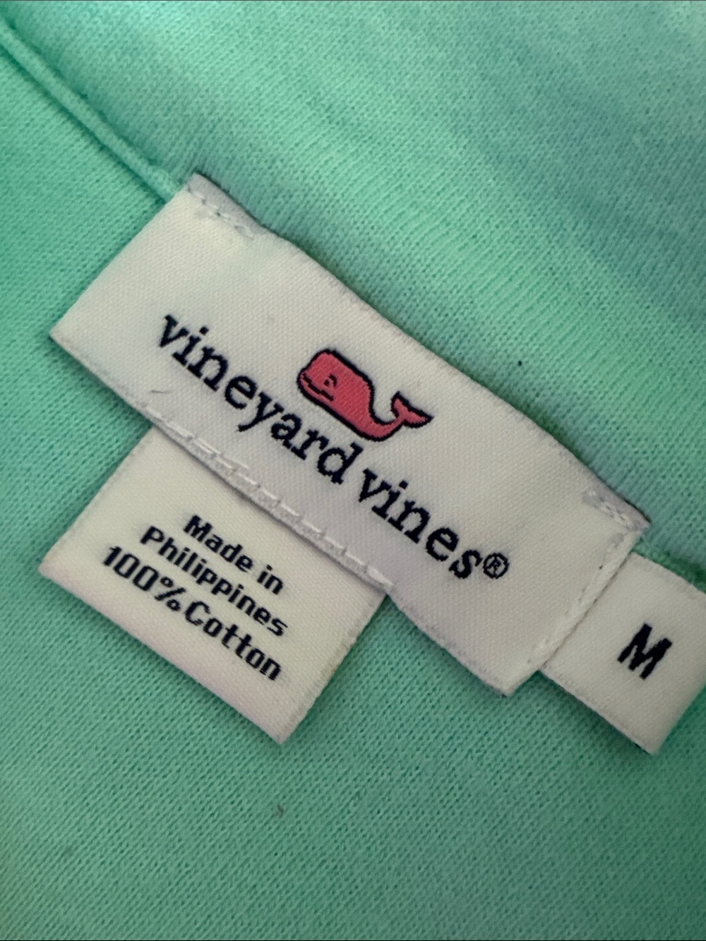 Vineyard Vines Women’s Mint Green Plaid-Shoulder Quarter-Zip Pullover - Picture 3 of 4